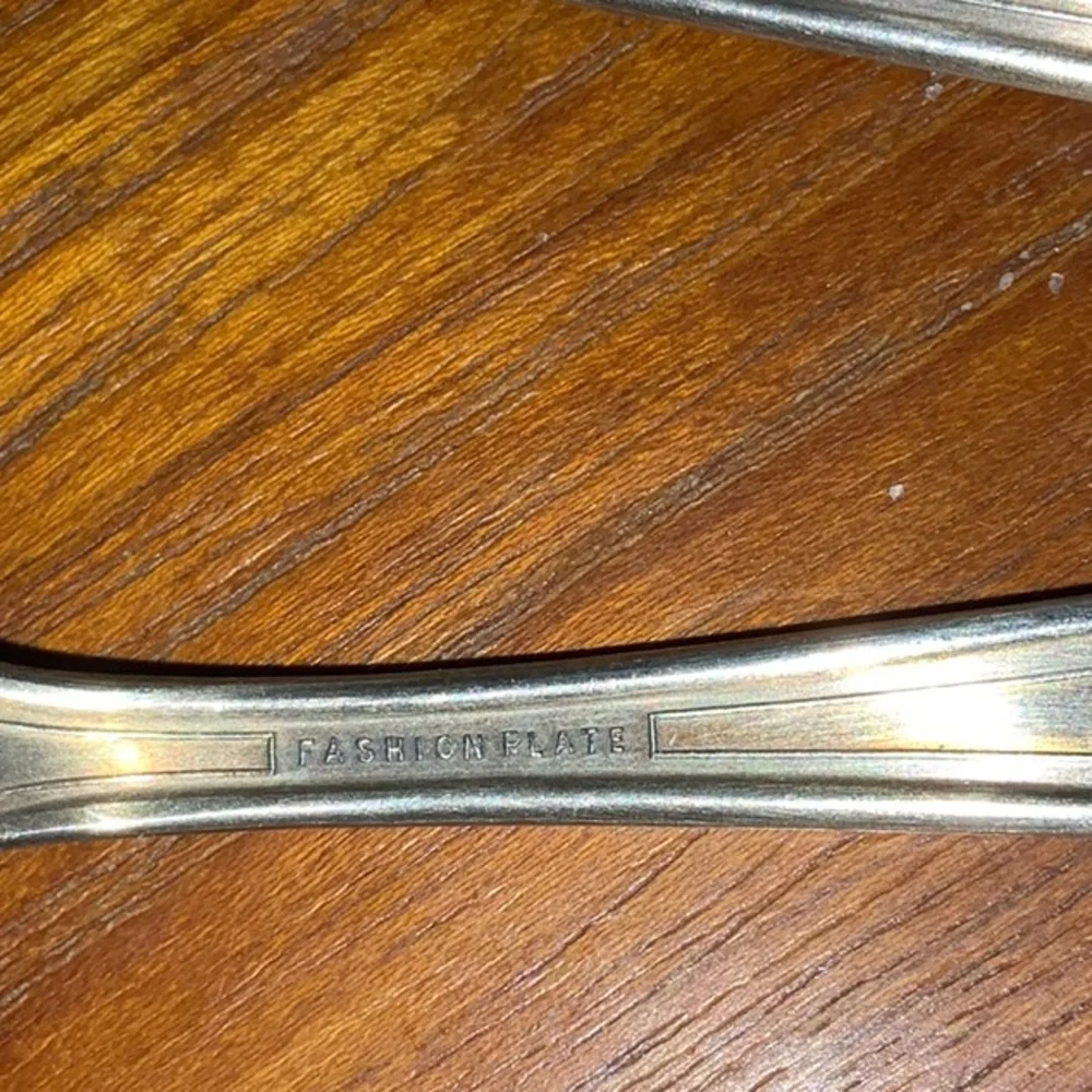 Six Fashion Plate Dessert Forks Vintage